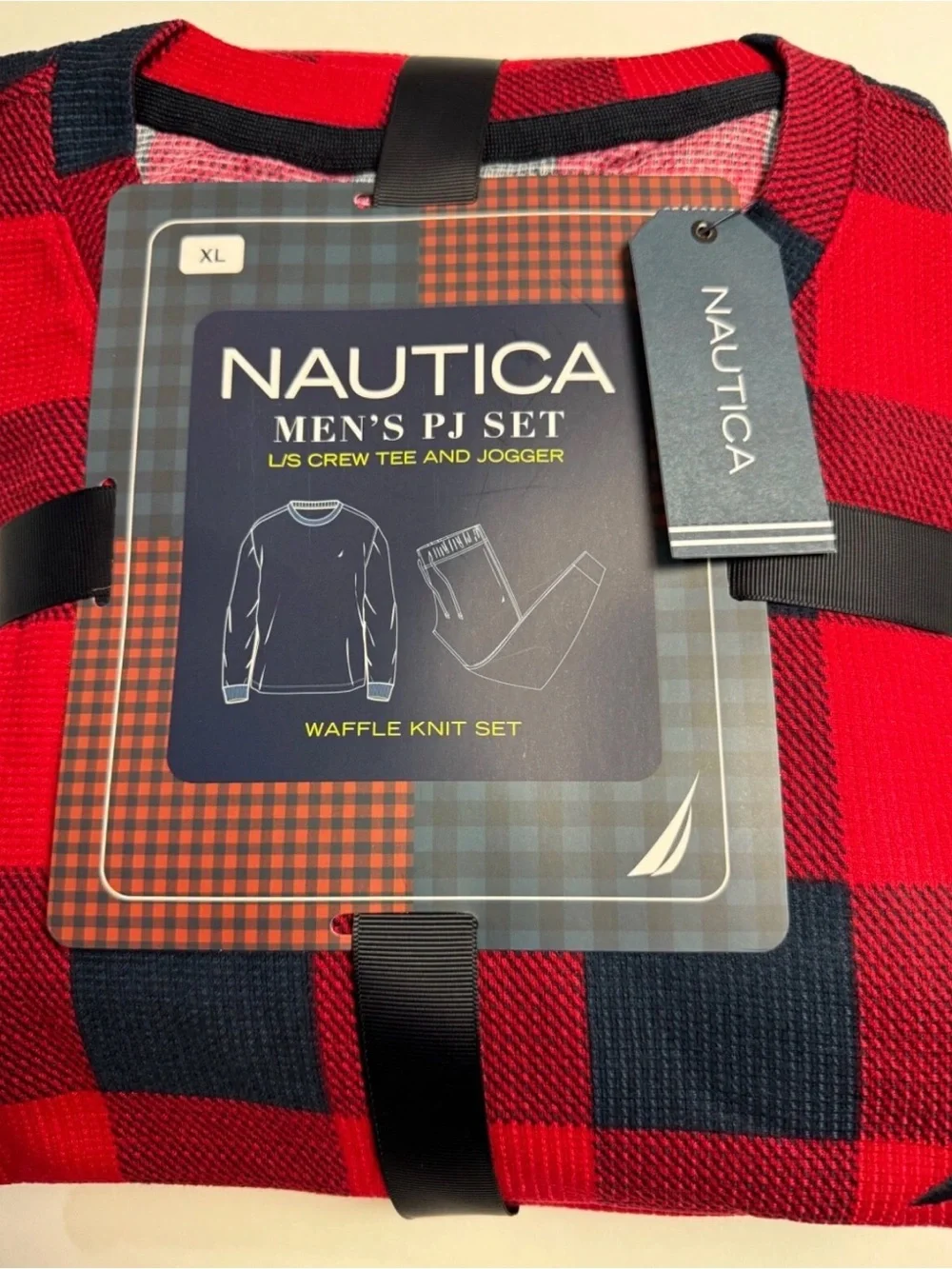 Nautica Men's PJ Set - Red & Navy Buffalo Check XL